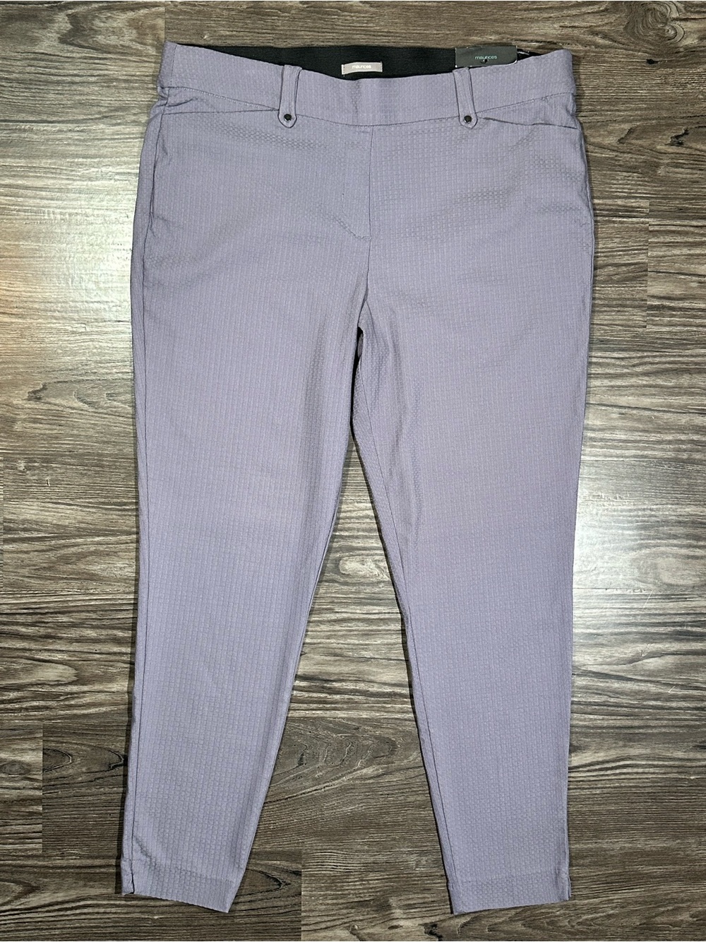NWT MAURICES Skinny Ankle Bengaline Mid Rise Pull On Waffles Knit Pants XL